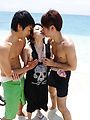 Two Guys Fuck Teen Mayuka Akimoto On The Beach Photo 9