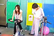 Sporty and busty babe Haruna Sakurai fondled and fucked in the gym Photo 3
