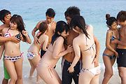 Crazy Beach Orgy With Tons Of Pussy Creampies Photo 1