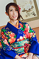 Woman in sexy kimono, Japanese blow job on cam  Photo 6