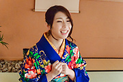 Woman in sexy kimono, Japanese blow job on cam  Photo 9