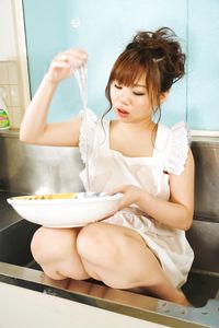 Aoi Mizumori-Horny and busty maid Aoi Mizumori tit fucks a cock Picture 4