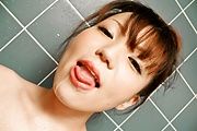 Bathroom blowjob with hand, feet and tits fucking from Asuka Ayanami Photo 1